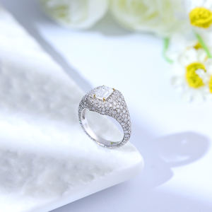 Anillo Cristiano de Moda en Plata de Ley 925 de Alta Calidad, Chapado en Oro Blanco de 18K, con Moissanita y Perla de Agua Dulce, Gran Venta - Product Image 3
