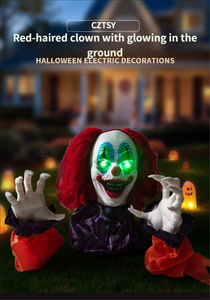 Decoración de Halloween: Payaso Eléctrico de Inducción para Insertar en el Suelo, Ambiente de Terror para Casa Embrujada, Habitación Secreta, Patio - Product Image 3