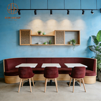 Ensemble de meubles de café, canapé incurvé pour café, table et chaises pour café et restaurant