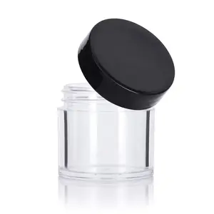Pot container 1 oz 30 ml thick wall clear transparent plastic cosmetic jar with lid for make up cosmetics