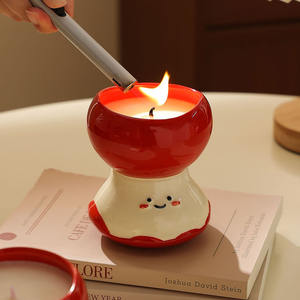 Bougies en cire de soja en pot céramique en forme de <span class=keywords><strong>pomme</strong></span> mordue pour la décoration intérieure printanière et coffret cadeau de Pâques pour femmes - Product Image 5