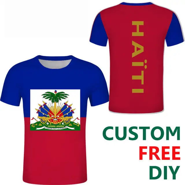 تي شيرت رجالي مطبوع ثلاثي الأبعاد علم هايتي بنمط هايتي تيشيرتات كاجوال قميص طاقم الرقبة أكمام قصيرة تيشيرت كلاسيكي ملابس الشارع الرائعة