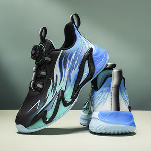 Chaussures de <span class=keywords><strong>basket</strong></span>-ball pour enfants, baskets à lacets montantes pour garçons, baskets pour petits et grands enfants, tissu extensible, maille, semelle intermédiaire en caoutchouc/PVC/TPR - Product Image 3