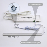Interrupteur Tactile à Gradation Slovelight DC5-24V 5A 60W IP22 Intelligent pour Éclairage LED de Meubles et Armoires