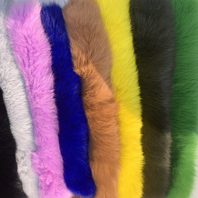 Factory Sale Genuine Colorful Rabbit Fur Skin Animal Fur Dyed Multiple Colors Real Rabbit Fur Pelt Material for Clothing