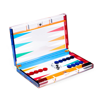 Jeu de dames professionnel en plexiglas personnalisé vente en gros jeu de backgammon en acrylique