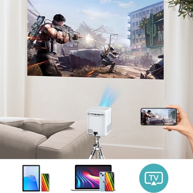 S6 300ansi Projector Double WiFi 6 Support 4k Playback Android 9 BT5.0 Mini Projector