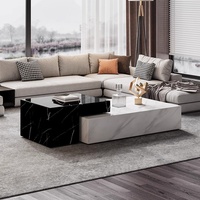 Nordic Rock Plate Table Basse et Meuble TV Combinaison Salon Table Basse En Marbre et Table D'appoint Lumière Meubles De Luxe