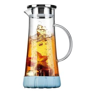 <span class=keywords><strong>Carafe</strong></span> en <span class=keywords><strong>verre</strong></span> thermique avec couvercle filtrant en acier inoxydable créatif et fond en silicone durable - Product Image 5