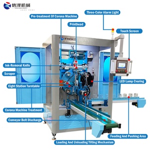 Automatic Multi-coloured Screen Printing Machine for Round Bottles Plastic Containers Screen Printing