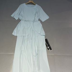 Women's Casual Solid Color Tie Waist <strong>Crop</strong> Top &amp; Wide-Leg Pants Set OEM Custom Branding Spring Wholesale Supply - Product Image 3