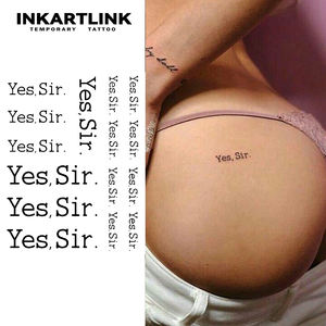 สติกเกอร์ลาย<span class=keywords><strong>สัก</strong></span>สมุนไพรแบบกำหนดเอง Yes Sir Letter กันน้ำ ติดทนนาน 15 วัน ลายสักกึ่งถาวรสำหรับตกแต่งร่างกายบริเวณสะโพก เอว สำหรับผู้หญิงและผู้ชาย - Product Image 3
