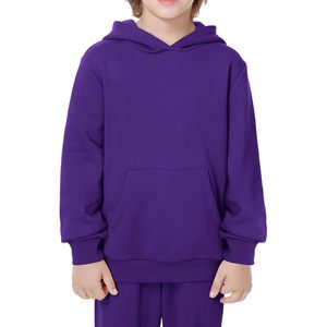 Sudadera con capucha de forro polar para niños de Kid Nation, estilo casual básico para niños o niñas de 4 a 12 años, sin forro, transpirable, de poliéster y algodón - Product Image 1