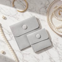 Sac d'emballage pour bijoux en microfibre personnalisé ZXF Fashion avec bouton pression pour l'emballage des bracelets