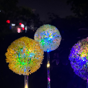 Luces solares para jardín con forma de diente de león, lámpara decorativa LED para exteriores, para patio, parque, acero inoxidable, 6-12 horas de iluminación - Product Image 2