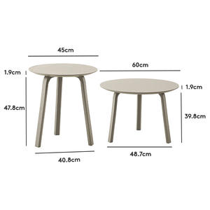 Gray <b>Round</b> Coffee <b>Table</b> Wood Top <b>Small</b> Size Living Room Side <b>Table</b> Home Use - Product Image 5