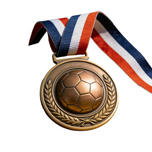 เหรียญกีฬาขายดี ริบบิ้นสั่งทำได้ แก้ไขฟรี จัดส่งเร็ว สำหรับฟุตบอล มาราธอน คาราเต้ เหรียญฟุตบอลแบบกำหนดเอง - Product Image 2