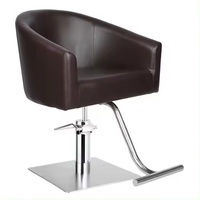 Fauteuil de barbier hydraulique moderne, chaise de salon unique, réglable en hauteur, en cuir marron, pour salon de coiffure
