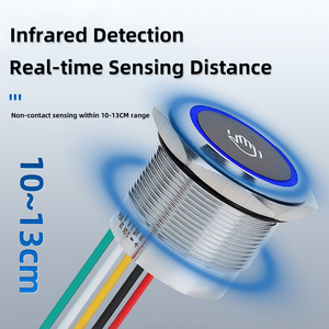 Botón de Control de Acceso Táctil Integrado con Indicador Luminoso de Doble Color Metálico Inteligente a Prueba de Agua IP67 con Inducción Infrarroja - Product Image 2