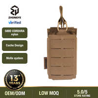 Pochette tactique simple pour chargeur en nylon Cordura 500D découpé au laser OEM, compatible MOLLE, pour la chasse et l'entraînement