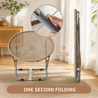 ROPECUBE Chaise pliante en polyester tressé pour intérieur et extérieur, chaise lune portable, chaise de relaxation, utilisation multi-scènes