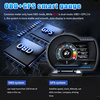 Affichage tête haute (HUD) pour voiture OBD2 GPS AP-6 avec écran LCD intelligent de 4,5 pouces, compteur de vitesse multifonction, compteur numérique