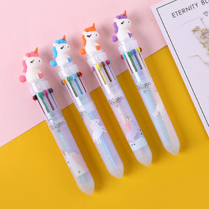 Yaratıcı karikatür hayvan plastik tükenmez kalemler çok renkli on renk öğrenci kırtasiye yazma tükenmez kalemler - Product Image 6