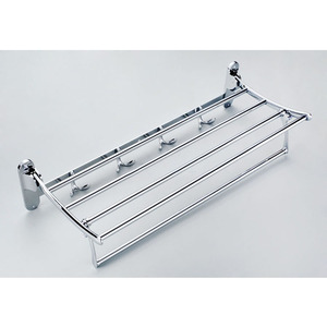 Toallero de Acero Inoxidable Saint Ruijia de 2 Niveles, Montado en la Pared con Ganchos, Estante Plegable para Almacenamiento en el Baño - Product Image 5