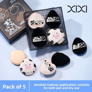 Set di Mini Spugnette per Trucco a Forma di Mucca, Uso Umido e Asciutto, Delicate sulla Pelle, Applicazione Facile per Correttore e Fondotinta, Strumento Cosmetico - Product Image 5