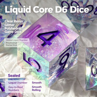 Dés à six faces à bords nettoyés, plaqués irisés, faits à la main en résine écologique, lot de 7, pour jeux de table Dragon Dungeons