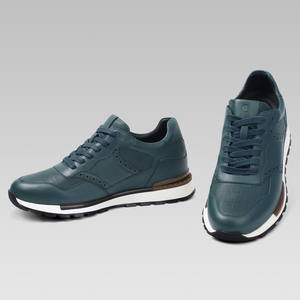 รองเท้าผ้าใบหนังแท้ระบายอากาศได้ดีสำหรับผู้ชายรองเท้าผ้าใบแบบลำลองรองเท้ากีฬาปรับความสูงได้7ซม. สำหรับฤดูร้อน - Product Image 3