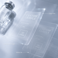 Étiquettes transparentes personnalisées pour flacons de peptides, autocollants imperméables pour petits échantillons, impression QR et OEM pour emballage de lots