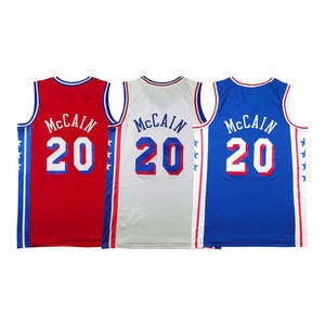 2025 vente en gros respirant grande taille maillots de basket-ball d'été nouveau maillot d'équipe personnalisé cousu/presse à chaud 20 <span class=keywords><strong>McCAIN</strong></span> - Product Image 2