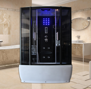 Cabine de <span class=keywords><strong>douche</strong></span> à vapeur <span class=keywords><strong>italienne</strong></span> moderne avec cadre brossé, 2 portes coulissantes, 90*90 100*100 - Product Image 5