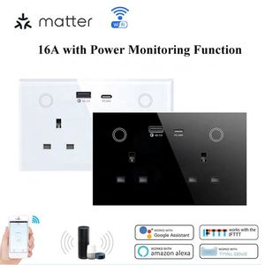 Matter147UK Enchufe doble de pared USB + Tipo-C Smart <span class=keywords><strong>Home</strong></span> 16A directamente vinculado a Alexa, <span class=keywords><strong>Google</strong></span> Voice, HomeKit Electricidad computable - Product Image 3