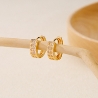 Joyería HYL, Aretes de Latón con Base Tridimensional en Forma de Panal, Chapados en Oro de 18k, Color Duradero, Venta al por Mayor