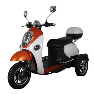 Electric Tricycle Scooter 48V 30-50Km H <b>2</b> Seater <b>Passenger</b> Use Orange White - Product Image 1