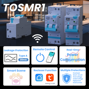 Tuya Smart Wi-Fi RCBO Tipo a Dispositivo de corriente residual <span class=keywords><strong>Disyuntor</strong></span> 30mA 2 polos 35mm Carril DIN para automatización del hogar inteligente TONGOU - Product Image 2