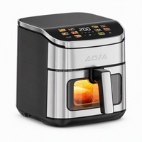 Friteuse à air numérique AOJA 1500W+300W avec écran tactile LED et 10 menus électroniques prédéfinis