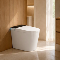 Toilette intelligente automatique avec couvercle à fermeture douce, ouverture par capteur au pied, siège chauffant et télécommande