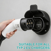 Support mural pour pistolet de recharge de véhicule électrique et support de câble pour prise de type 2 avec vis de fixation pour garage et extérieur