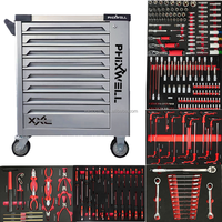 PHIXWELL Armoire à outils roulante classique à 8 tiroirs en fer et en métal avec ensemble d'outils pour la réparation automobile