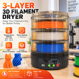 เครื่องอบแห้งสำหรับงานพิมพ์ 3 มิติ คุณภาพสูง ระบบทำความร้อนรอบทิศทาง 360 องศา กล่องอบแห้งสำหรับเครื่องพิมพ์ 3 มิติ อบแห้งเส้นพลาสติกขนาด 0.30 มม. รองรับ OEM/ODM - Product Image 4