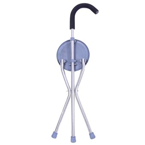 Canne de marche pliable triangulaire en acier inoxydable pour personnes âgées, épaisse et robuste, argentée S-01 - Product Image 2