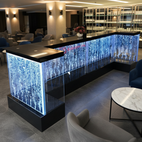 Comptoir de bar avec fontaine à bulles d'eau LED personnalisée, design en plastique, mobilier commercial, table de bar en verre LED, RGB - 7 couleurs