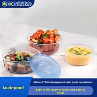 Bol d'emballage jetable en plastique PP transparent OTOR/Xintianli avec couvercle, logo personnalisé, boîte à lunch de qualité alimentaire pour vente en gros