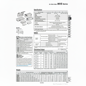 Table coulissante pneumatique SMC Pneumatics MXS25-100 pièces pneumatiques de haute qualité - Product Image 1