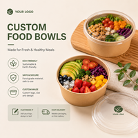 Tazón Redondo Desechable para Ensaladas, Resistente a la Grasa, Biodegradable, Reciclable y Apto para Microondas, para Restaurantes, Cafeterías y Entrega a Domicilio