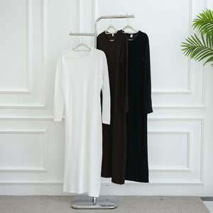 Sharut Wholesale Ramadan Dubai <strong>Tunic</strong> Modest Women's Dress Muslim Women <strong>Jersey</strong> Cotton Elastic Stretchy Bodycon Inner Slip Dress - Product Image 3