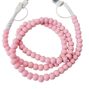 สายชาร์จเร็วแบบ Type-C สำหรับโทรศัพท์และคอมพิวเตอร์  ประดับลูกปัดอะคริลิคสีฟ้าม่วง ราคาขายส่ง MOQ ต่ำ - Product Image 3